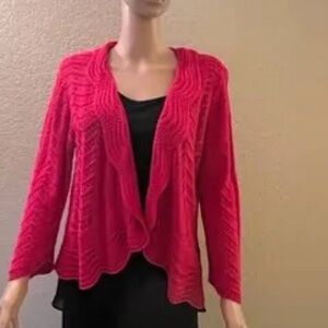 LAUREN MICHELLE: PINK FUSCHIA OPEN FRONT CARDIGAN XL